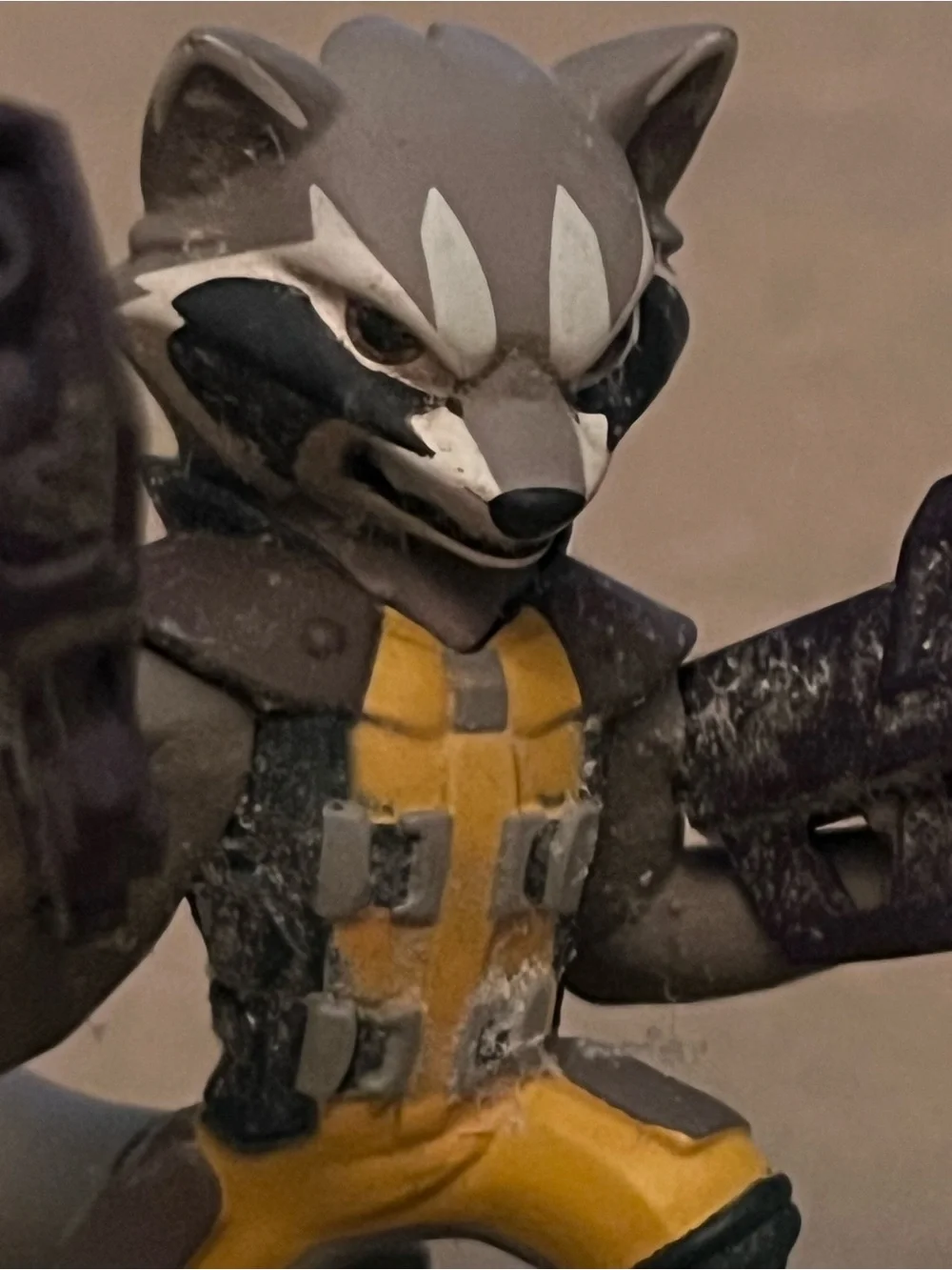 Disney Rocket Raccoon Figure in Yellow and Gray
